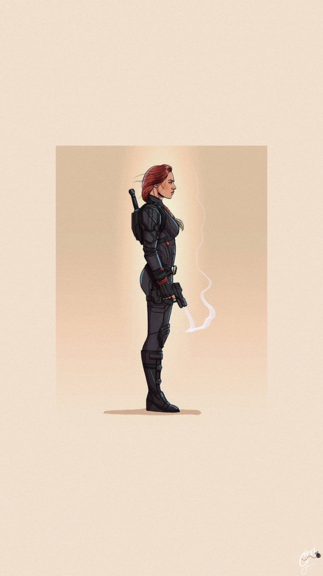Marvel Black Widow Lateral View Wallpaper