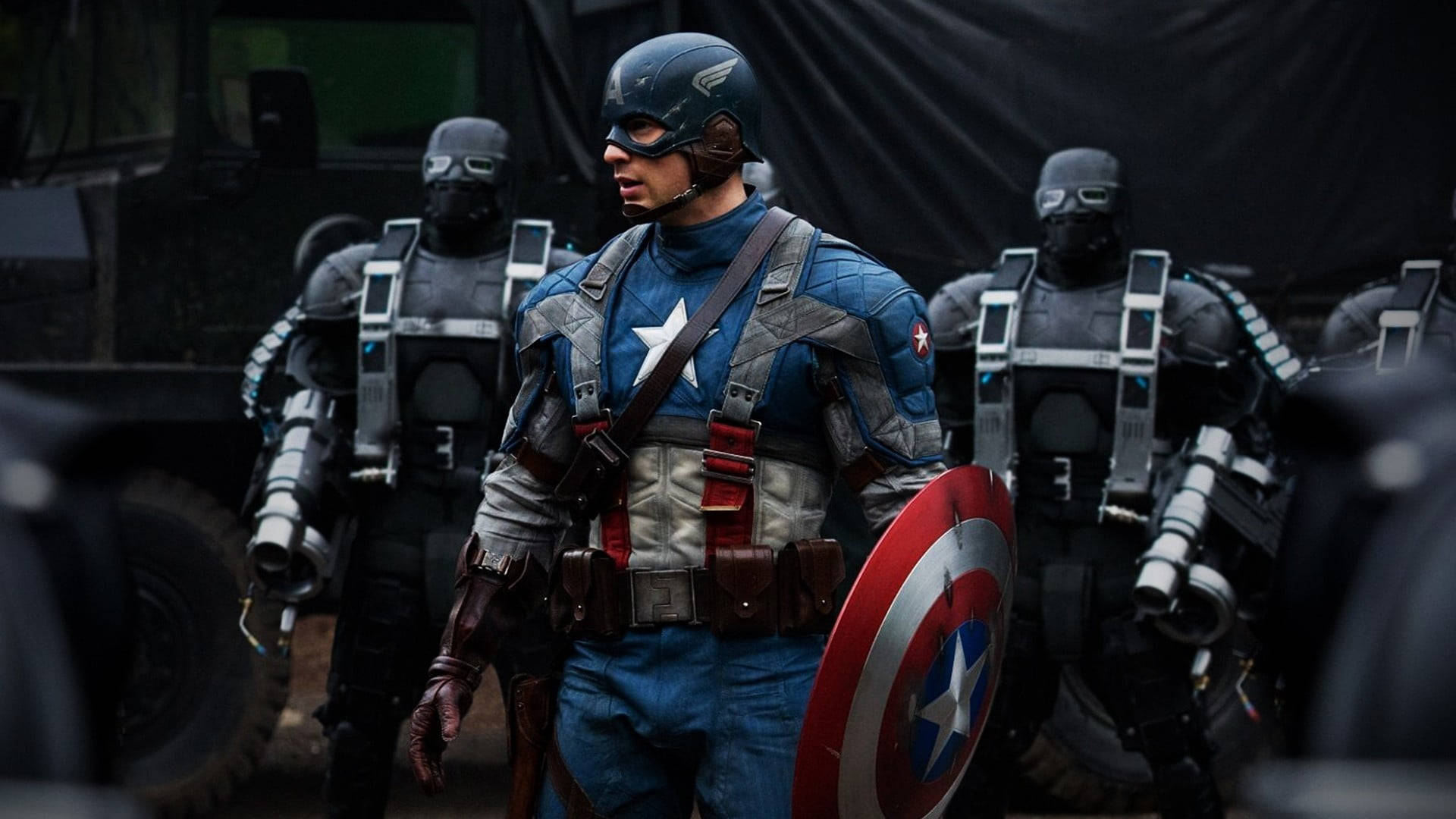 Hjälteställningav Marvels Captain America Wallpaper