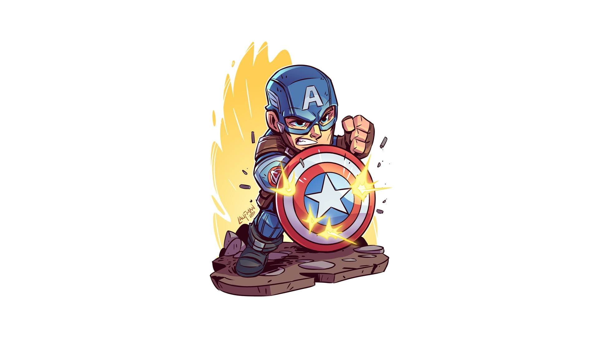 "The heroic Captain America, standing strong." Wallpaper