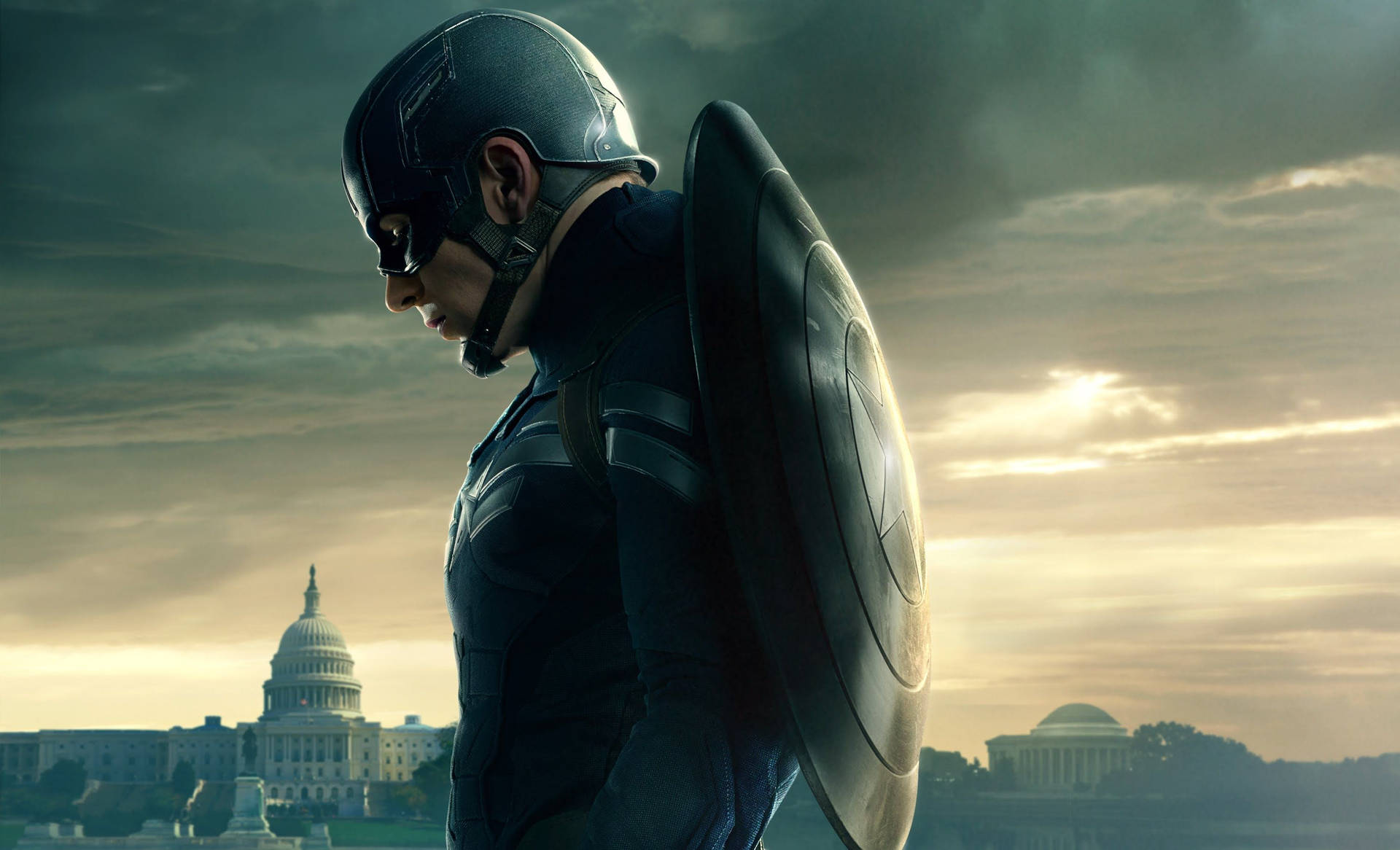 Captain America protecting the White House Wallpaper