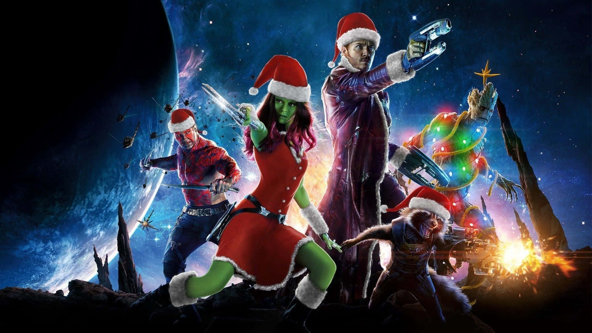 Marvæl Jul Guardians Of The Galaxy Julemand Plakat Wallpaper