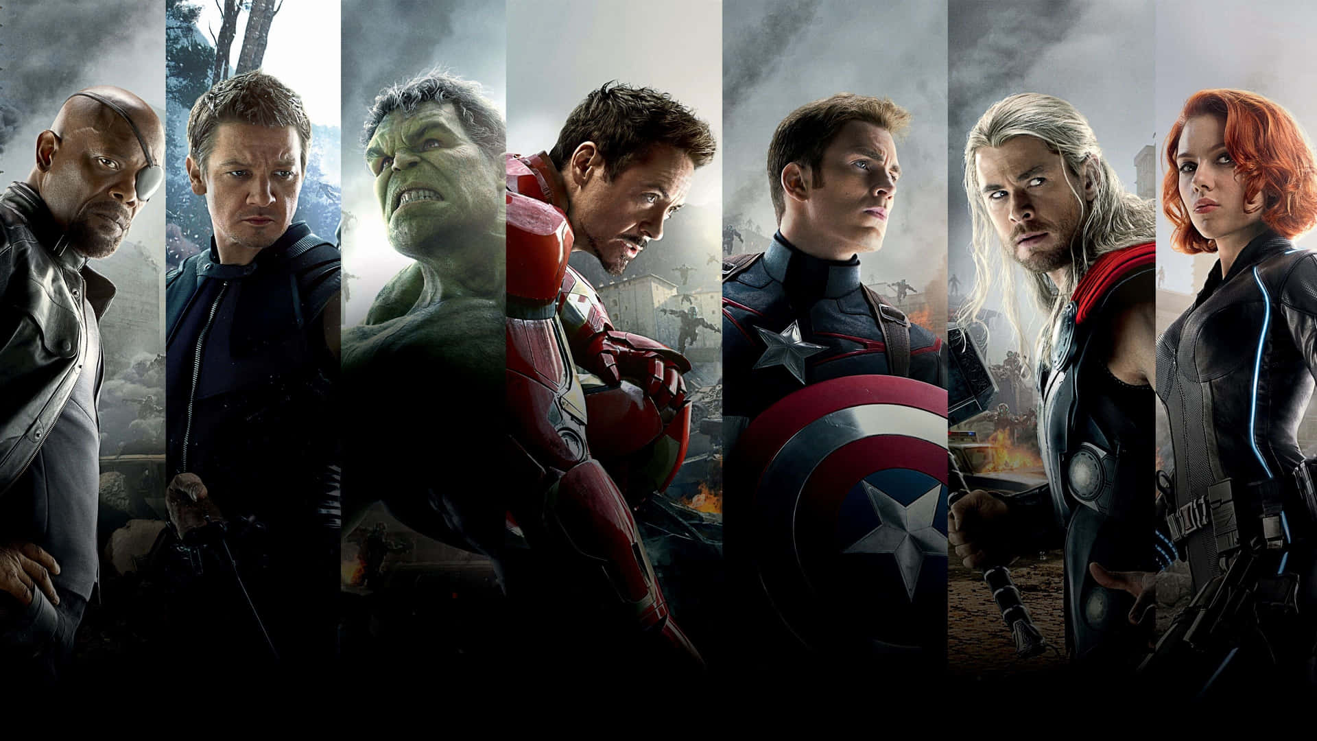 Marvelcollage Con Gli Avengers Per Il Tuo Laptop Sfondo