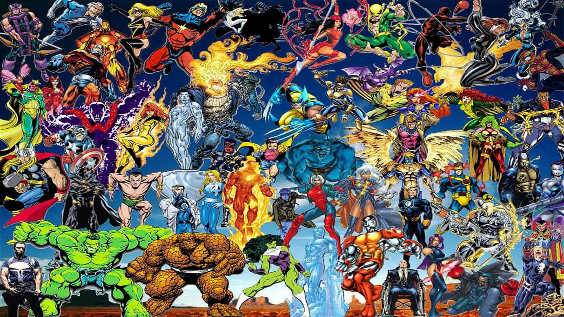 Classic Heroes Of Marvel Comics 2560x1440 Wallpaper