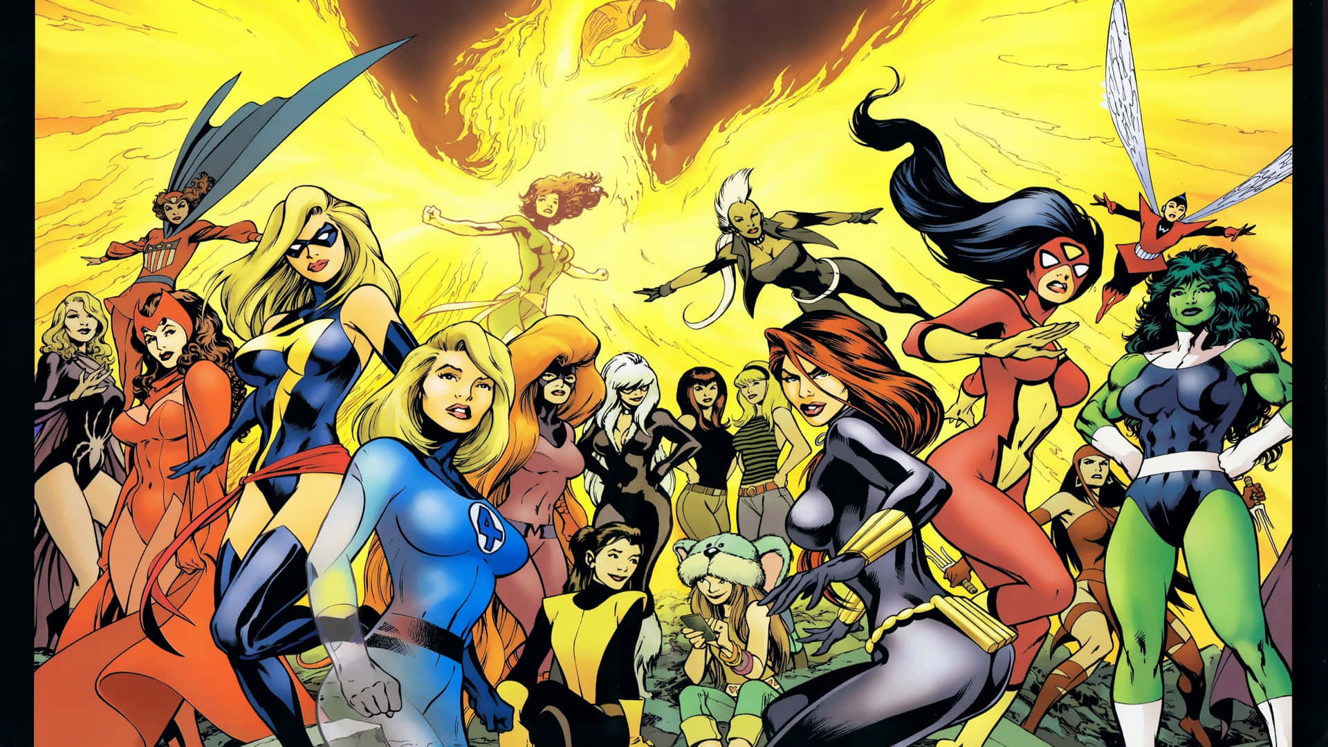 The Ladies Of Marvel Comics 2560x1440 Wallpaper