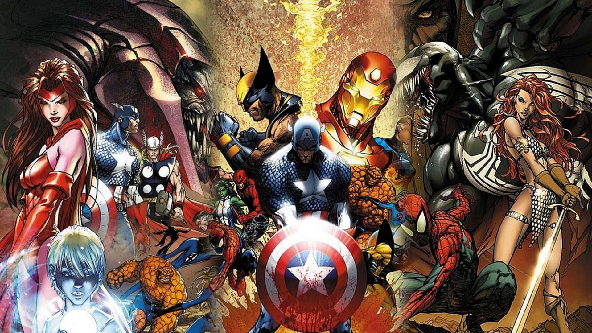 Superheroes Of Marvel Comics 2560x1440 Wallpaper