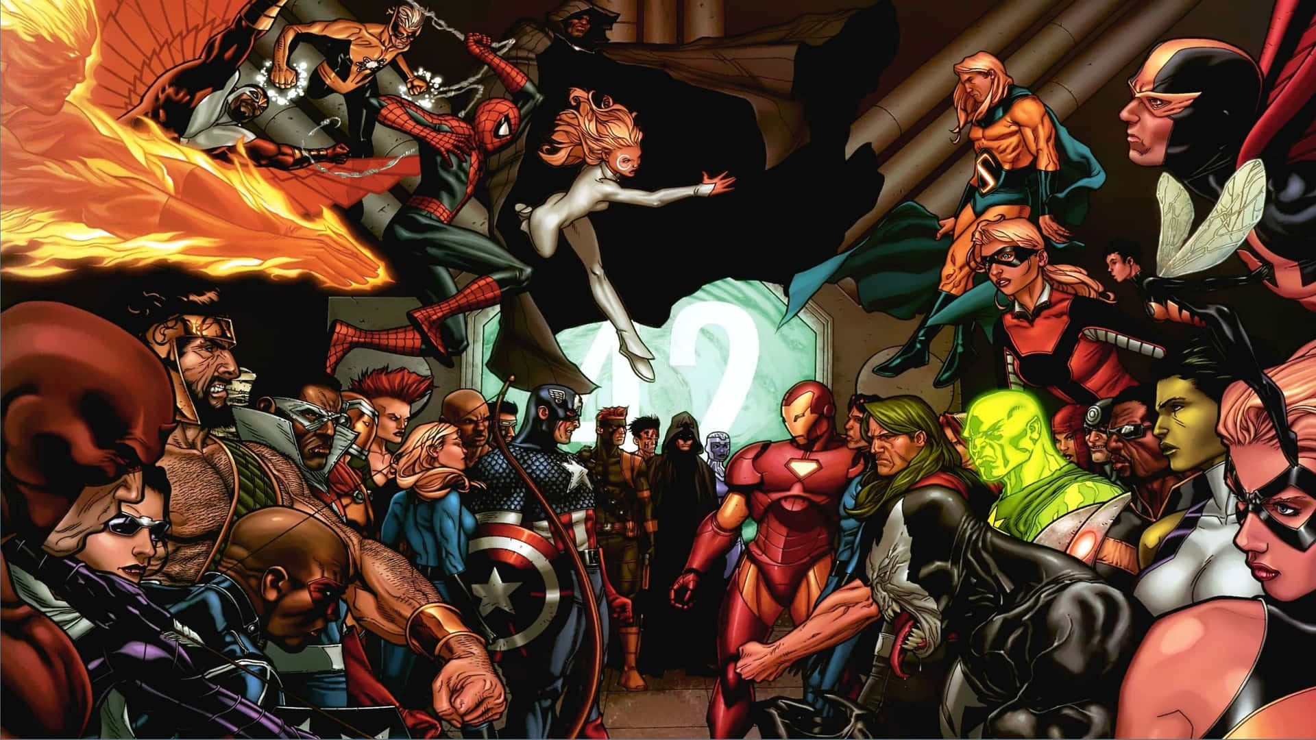 A Group Of People In A Comic Book Wallpaper