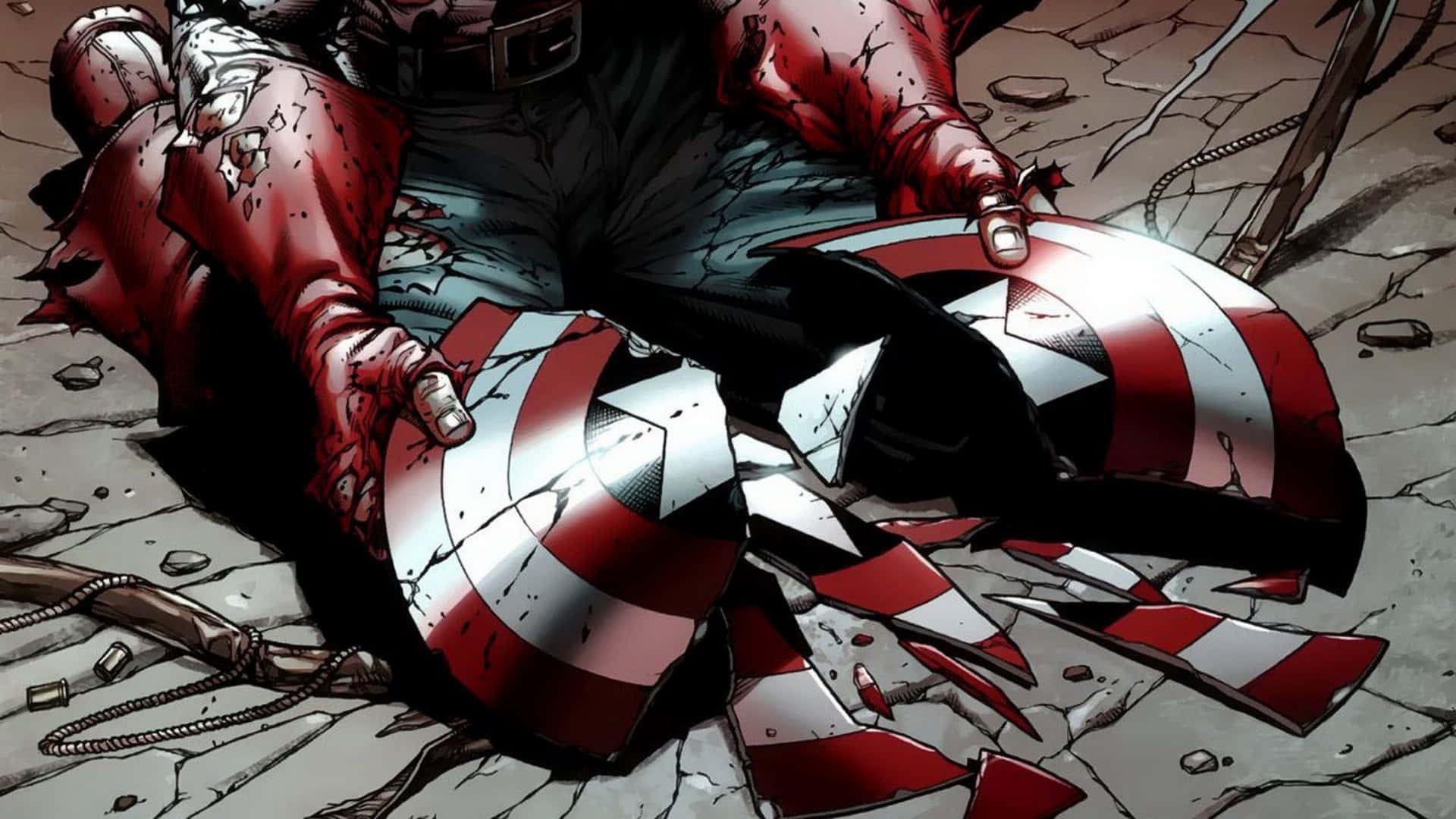 Marvel Comics 2560x1440 Captain America Broken Shield Wallpaper