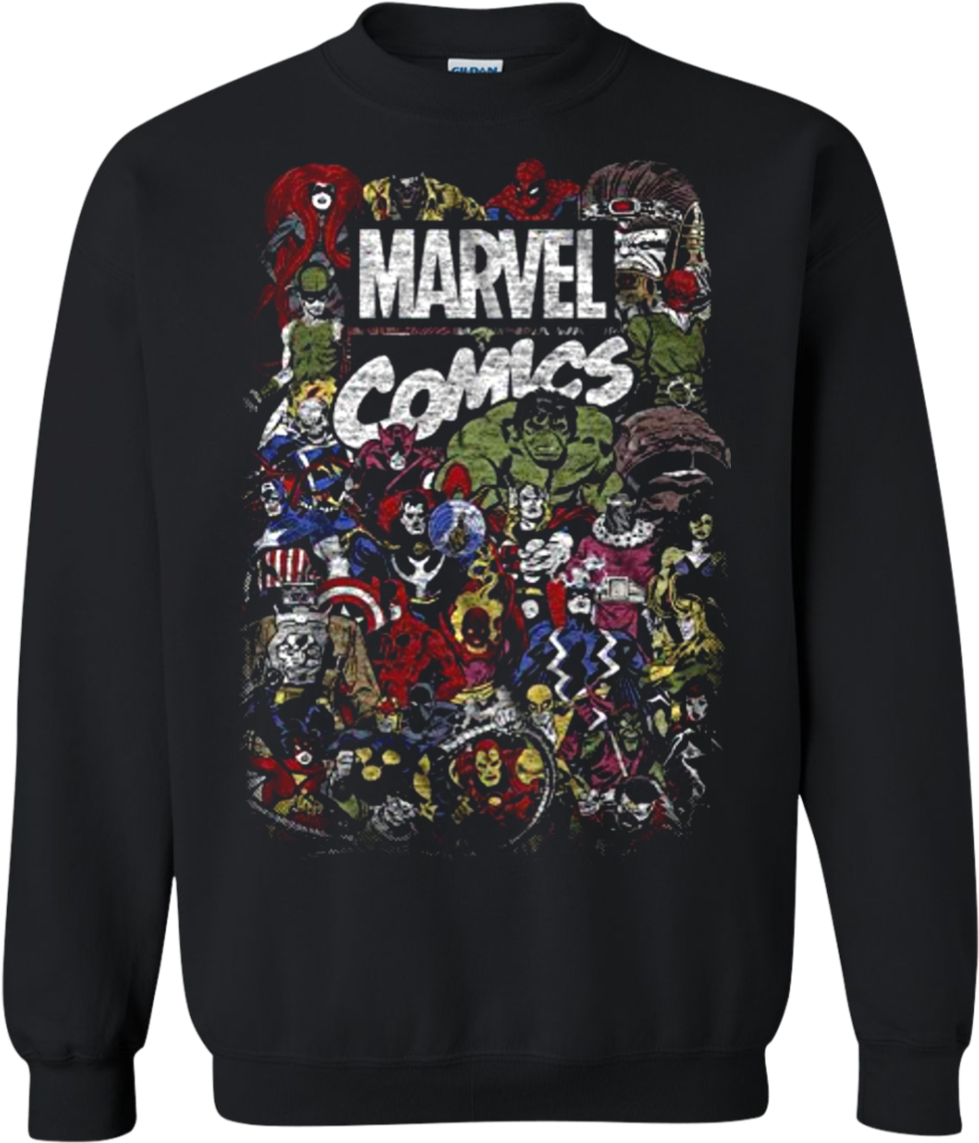 Marvel Comics Character Collage Sweatshirt PNG