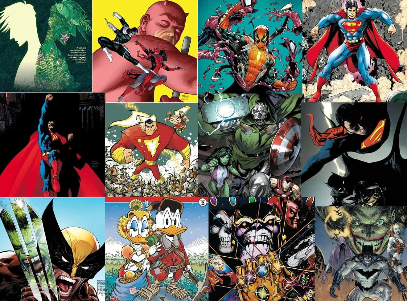 Marvel D C Crossover Comic Covers Collage Wallpaper