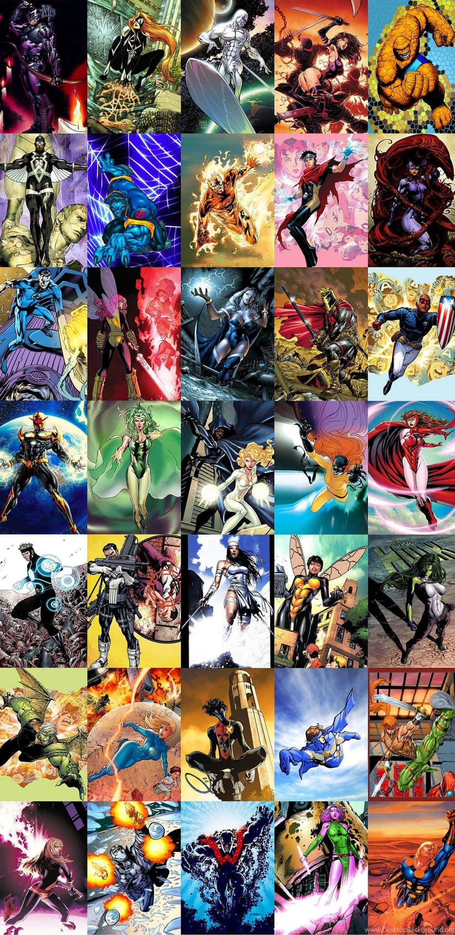 Marvel_ D C_ Heroes_ Collage Wallpaper
