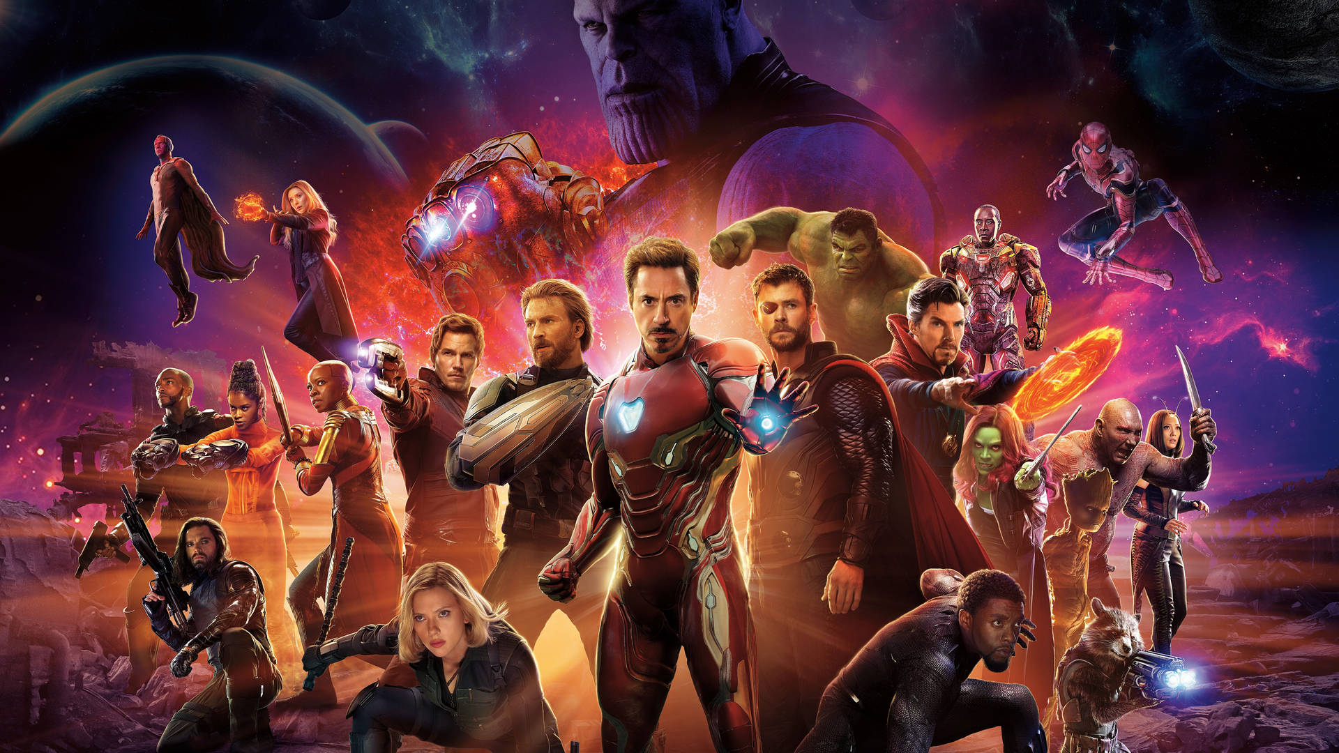 Tag på en virtuel rejse gennem Universet med denne nyeste Marvel-endgame tapet. Wallpaper