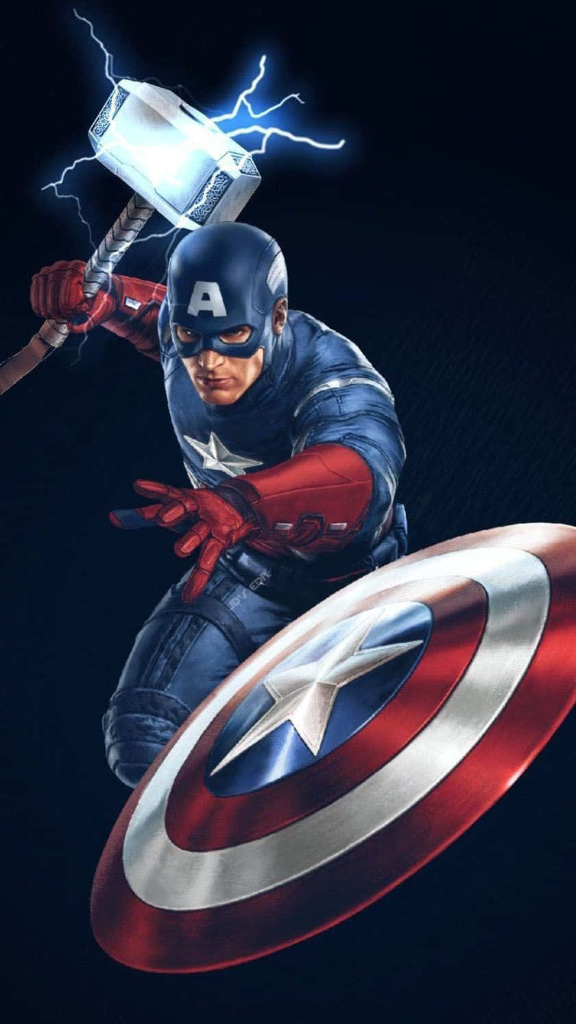 Marvelhjälten Captain America Värdig. Wallpaper