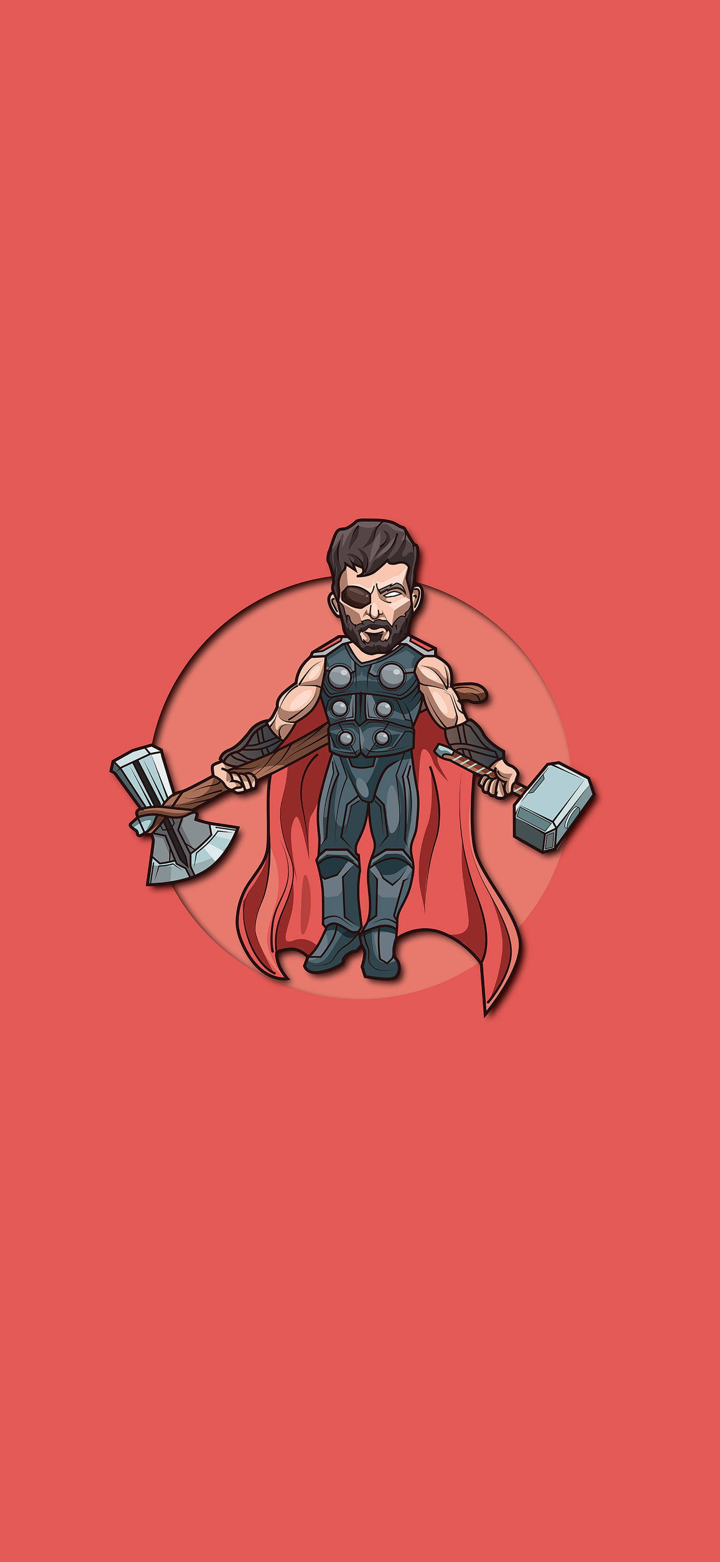Marvel Hero Thor Stormbreaker And Hammer Vector Art Wallpaper