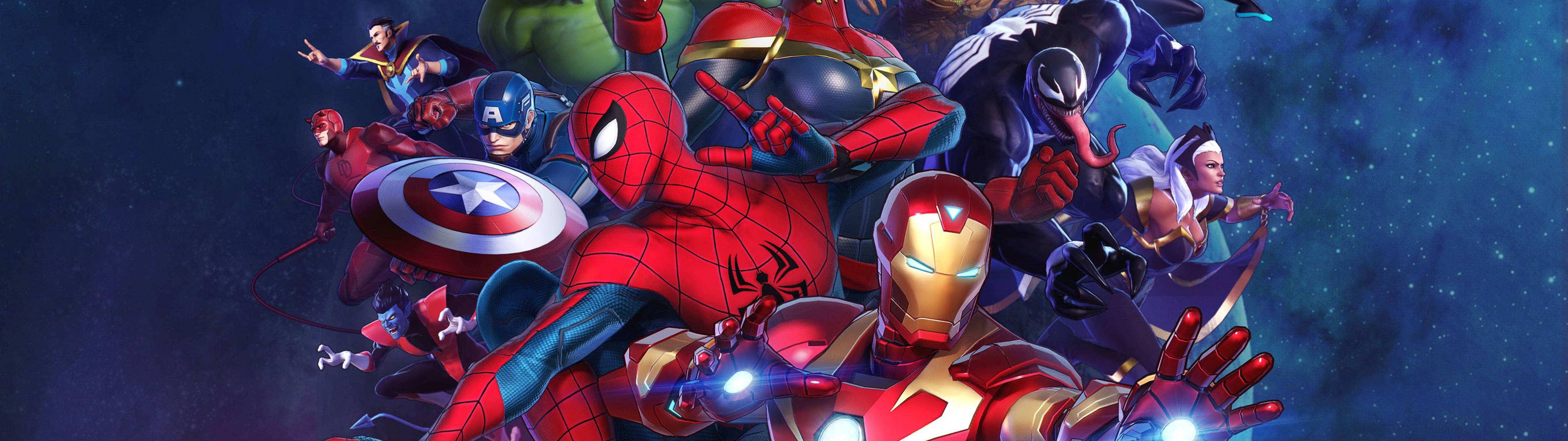 Marvel Heroes Animated 5120 X 1440 Wallpaper