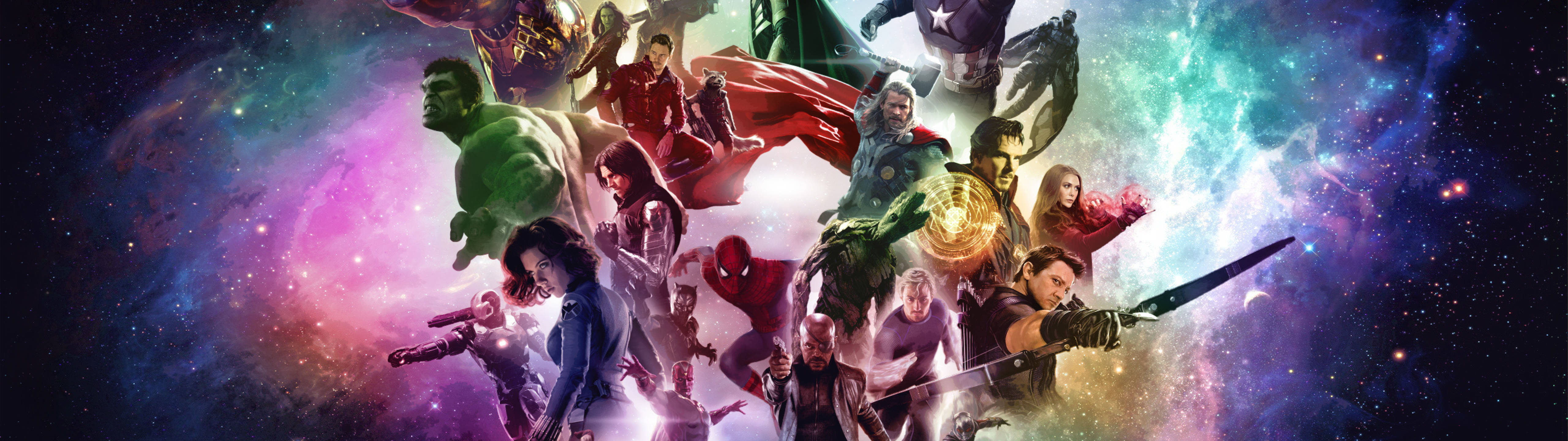 Marvel Heroes Together 5120 X 1440 Wallpaper