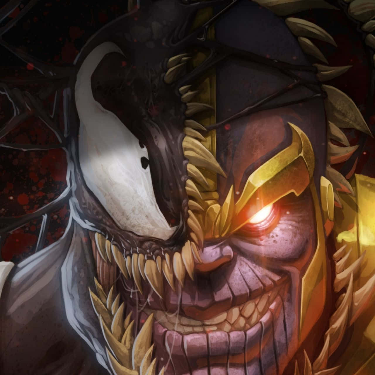 Venom X Thanos Marvel iPad-baggrundsbillede Wallpaper