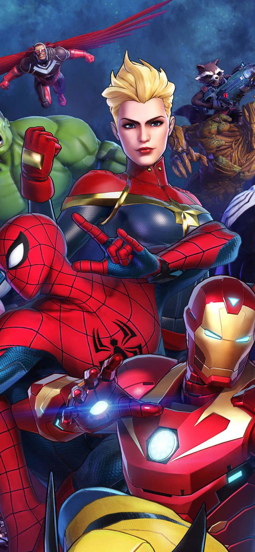 Tag på et eventyr med dette Themed Marvel's Iphone 11 Tapet. Wallpaper
