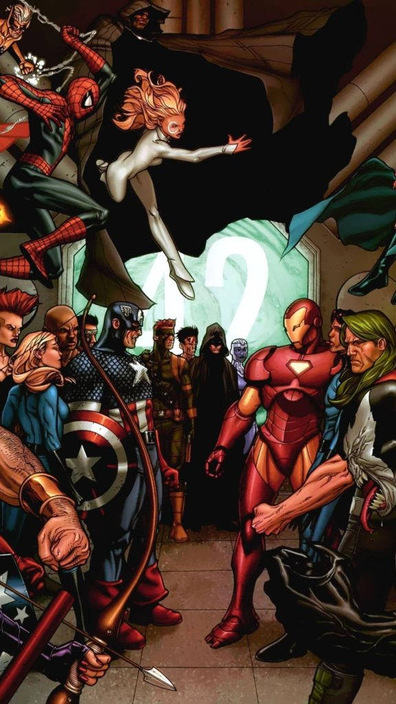 Artedel Cómic De Superhéroes De Marvel Para Iphone. Fondo de pantalla
