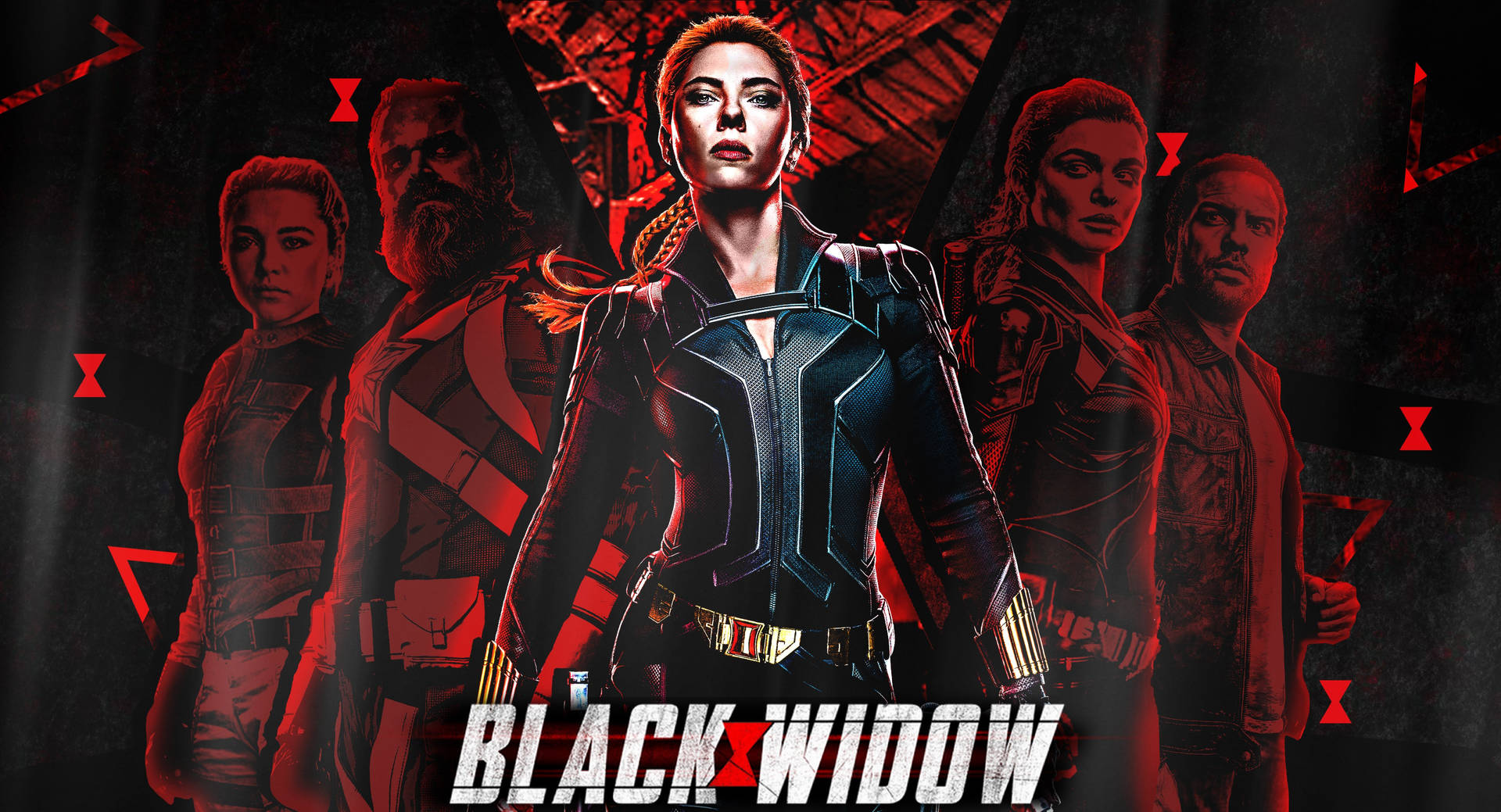 Posterdel Computer Marvel Black Widow Sfondo