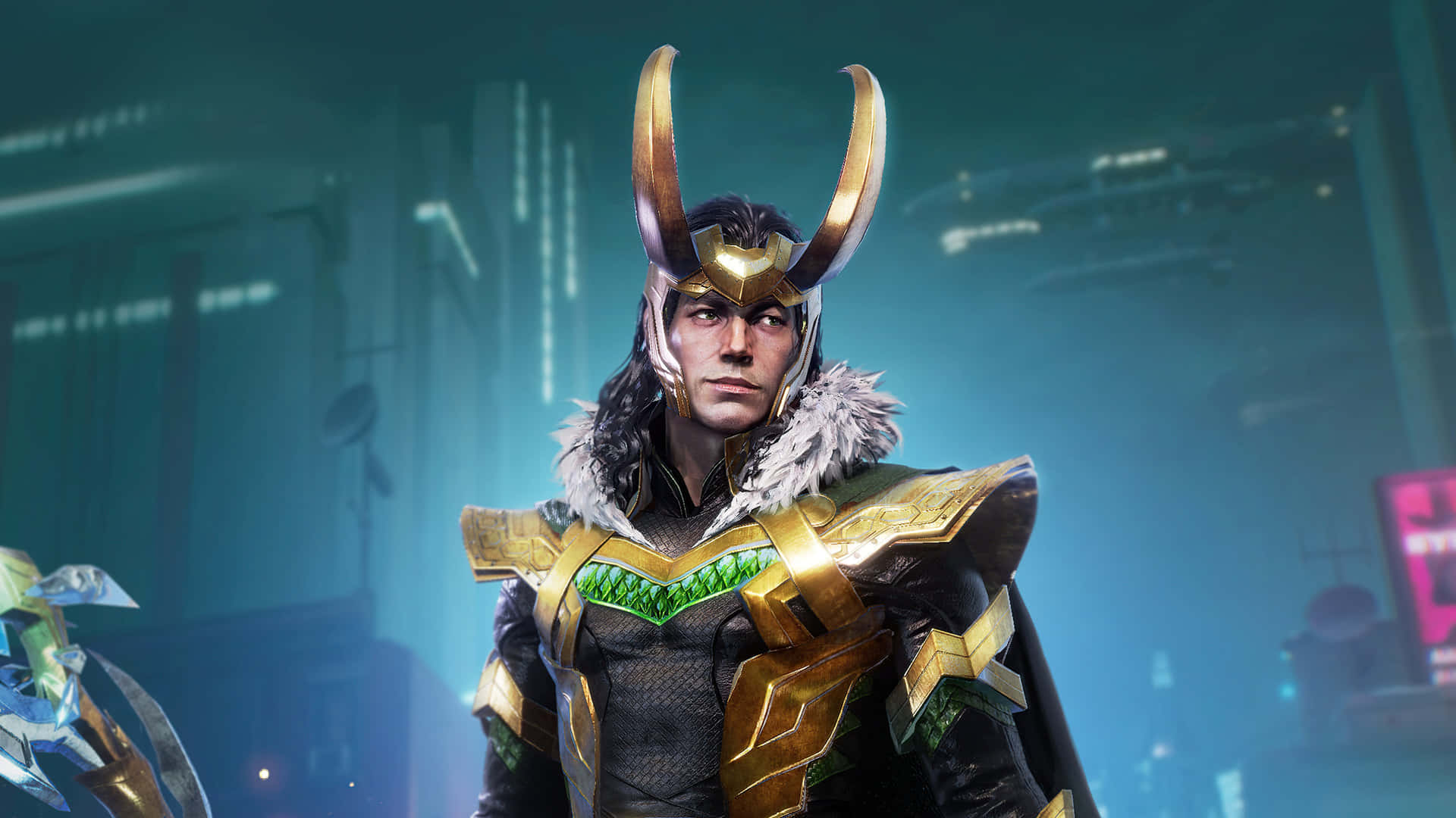 Tomhiddleston Come Il Dio Del Caos Loki Di Marvel Sfondo