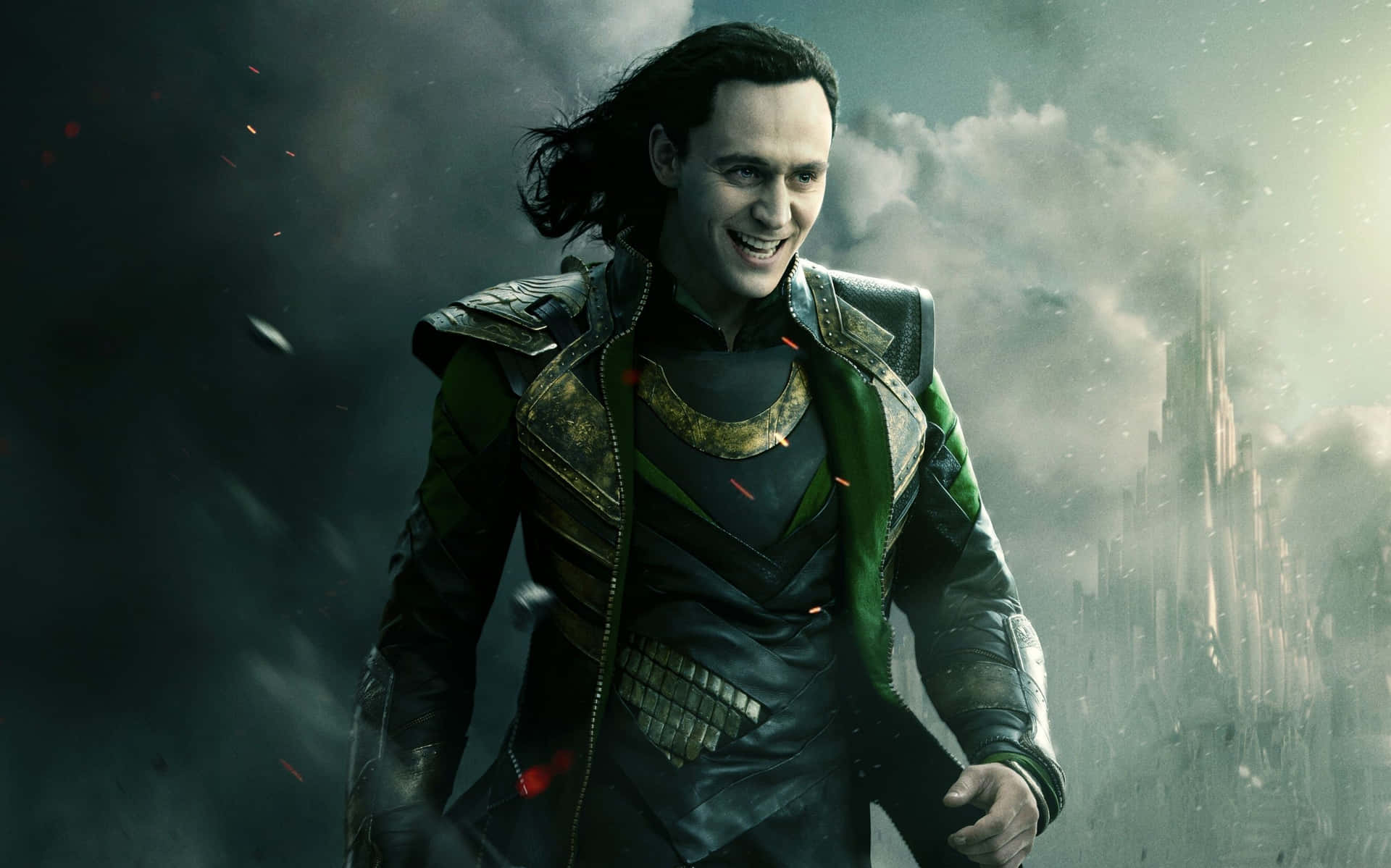 Tomhiddleston Come Loki Da Marvel Sfondo