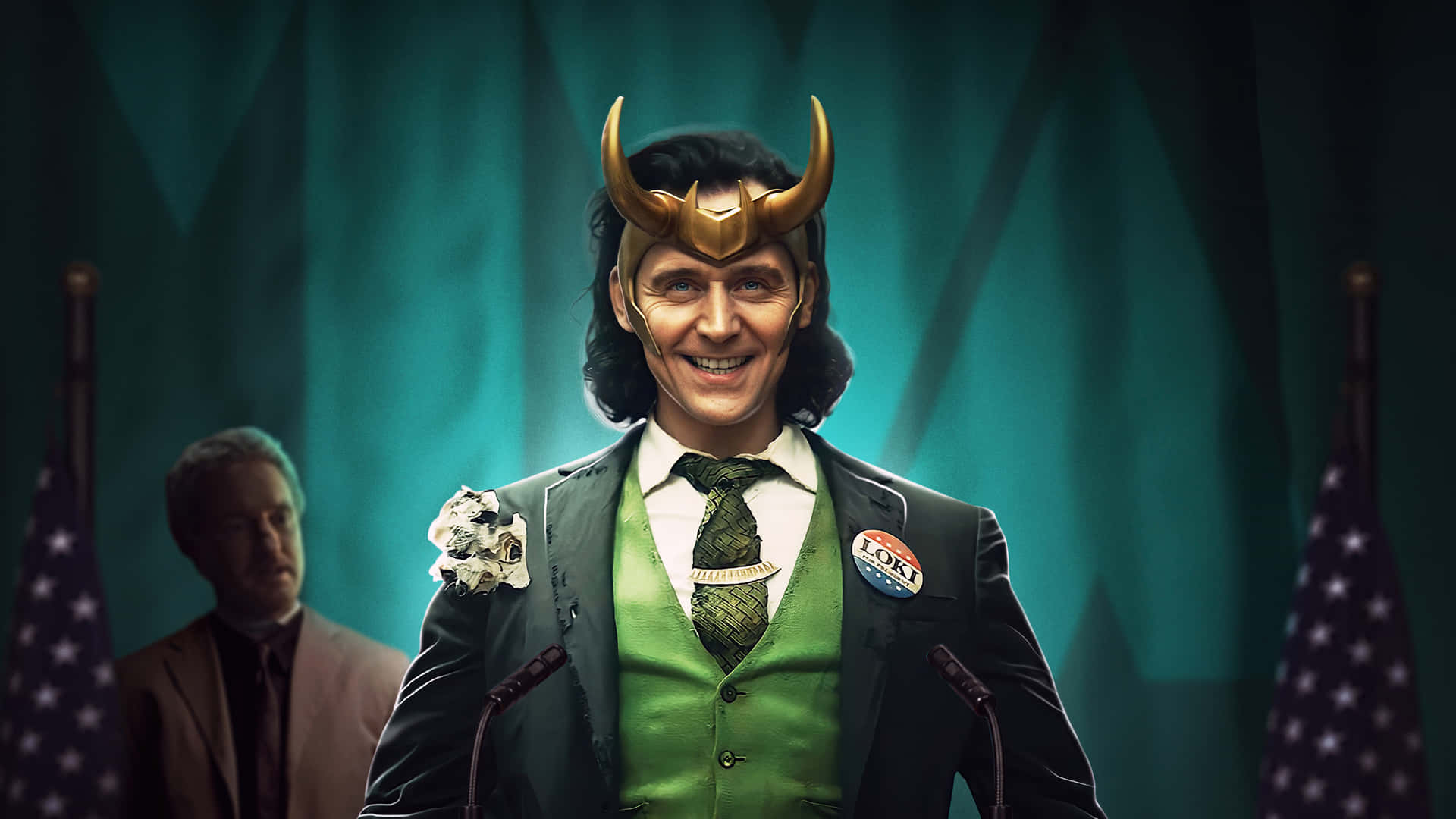 Tom Hiddleston as Loki in- Marvel Cinematic Universe Wallpaper