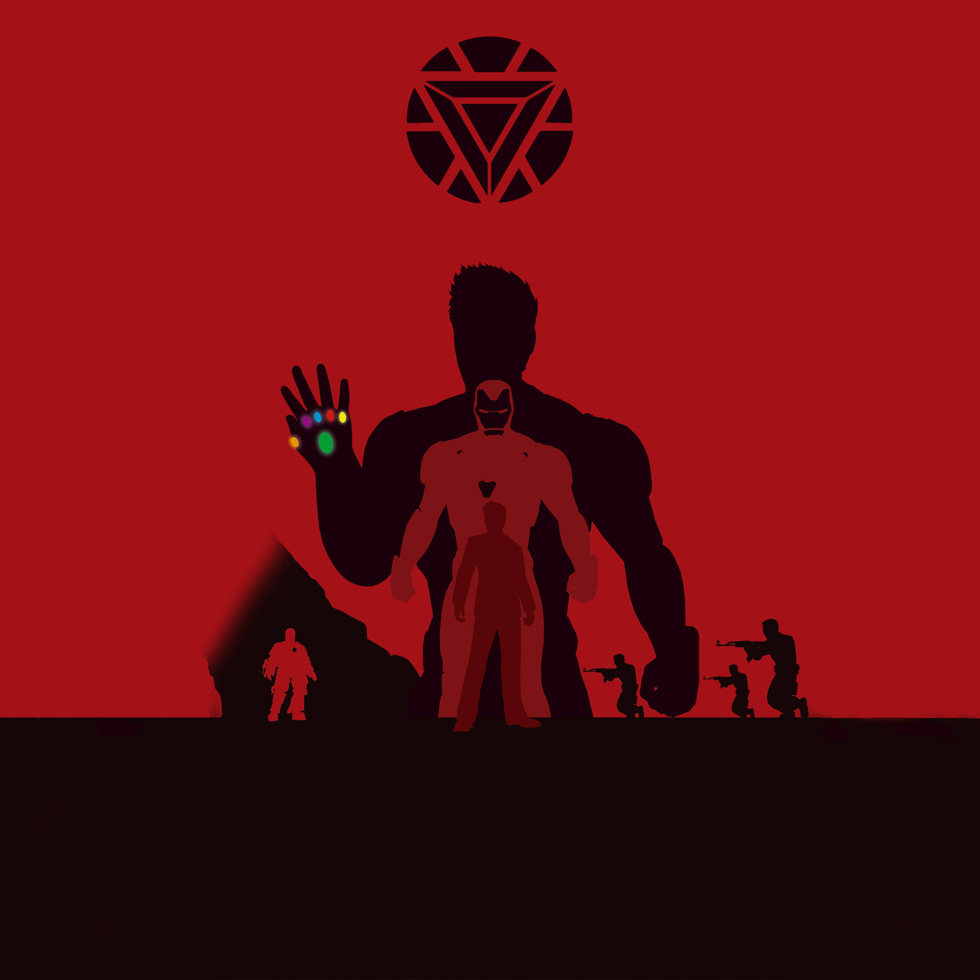 Iconic Marvel Characters in Minimalist Style Wallpaper