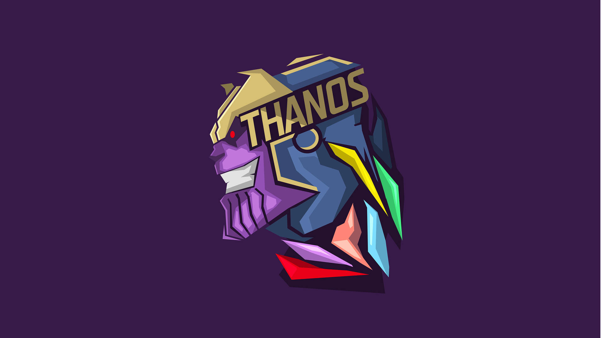 Marvel Minimalist Smiling Thanos Wallpaper