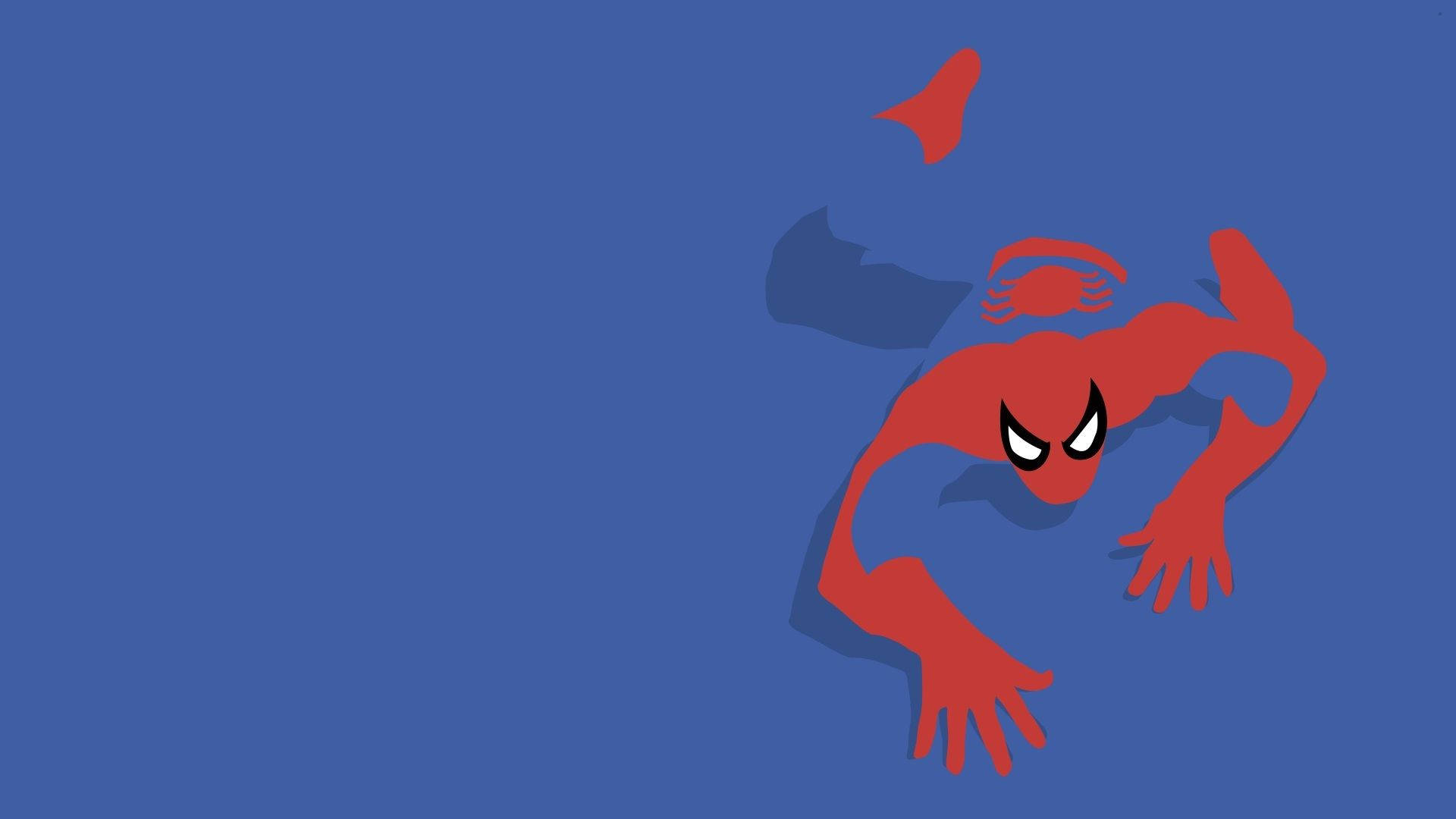 Spiderman De Marvel En Estilo Minimalista Reptando. Fondo de pantalla