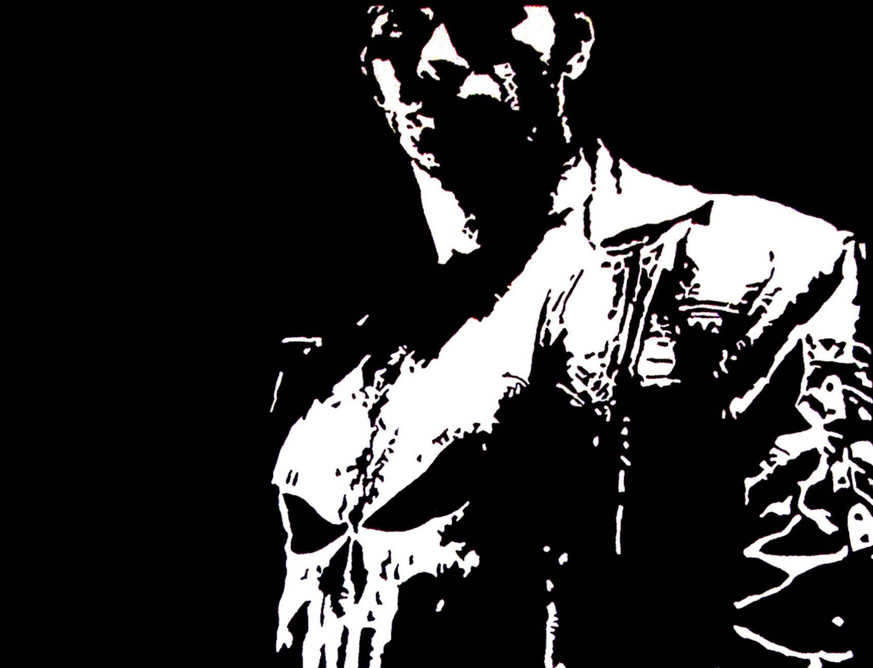 Marvel's The Punisher - Frank Castle in Black and White Wallpaper