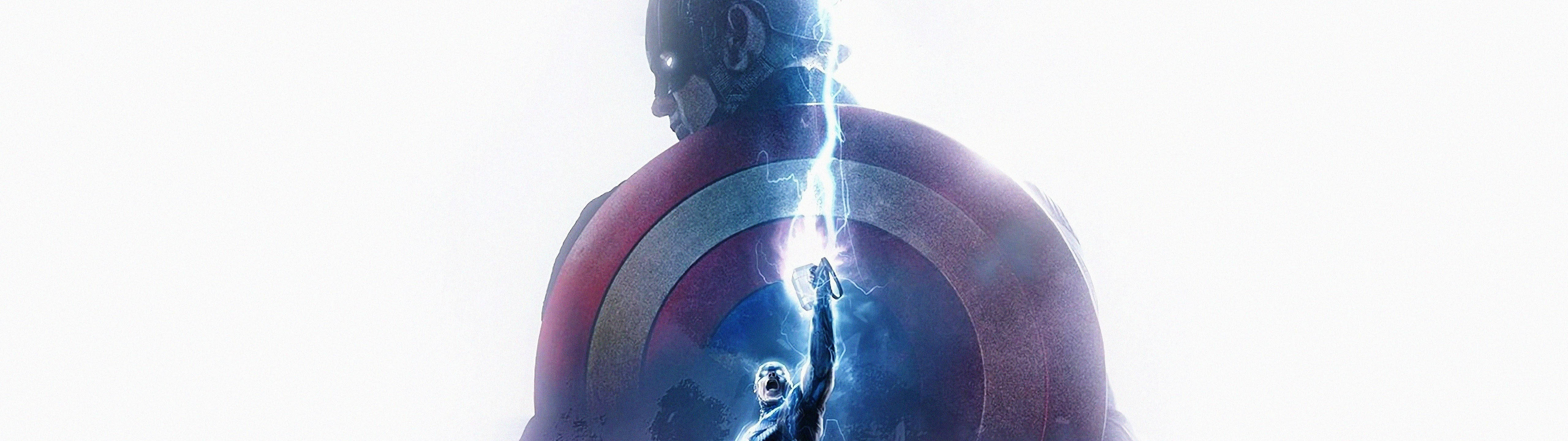 Marvel's Captain America With Mjolnir 5120 X 1440 Background
