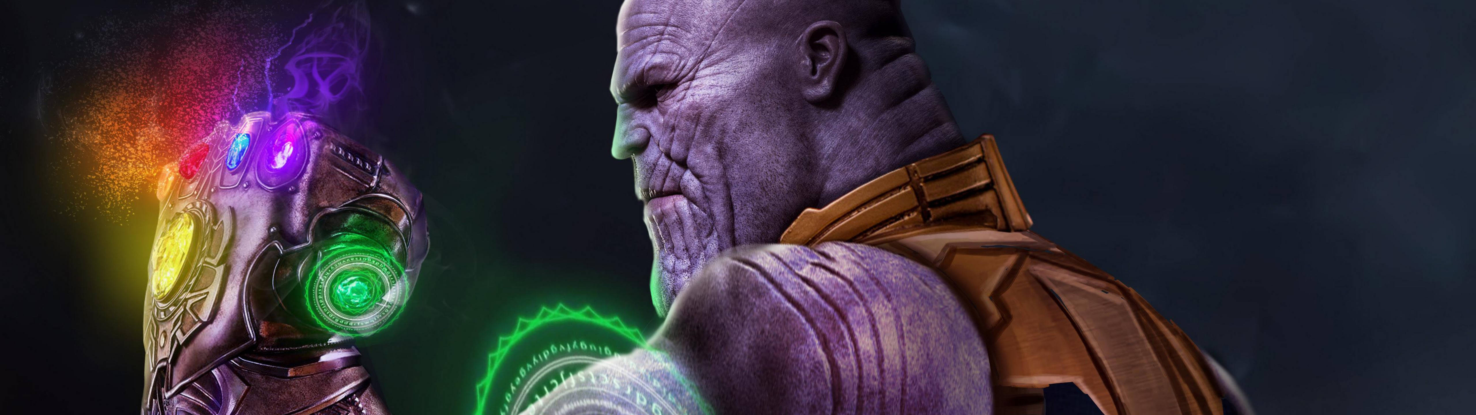 Marvel's Thanos With Infinity Gauntlet 5120 X 1440 Wallpaper