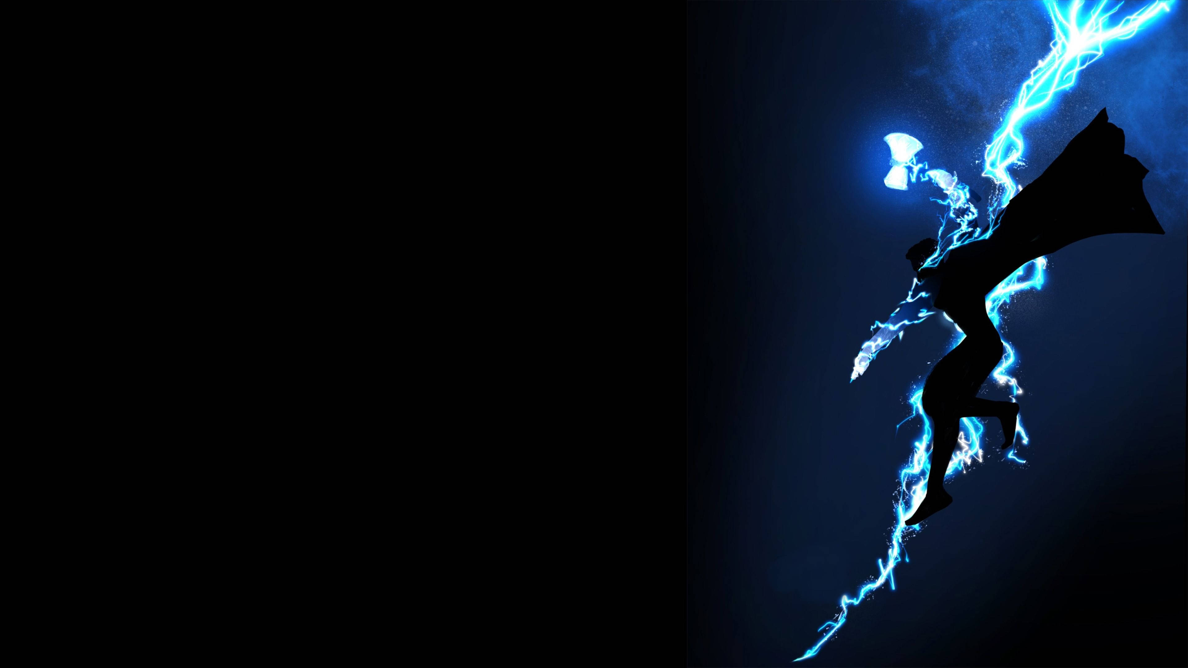 Marvel Superhero Thor Stormbreaker Silhouette Background