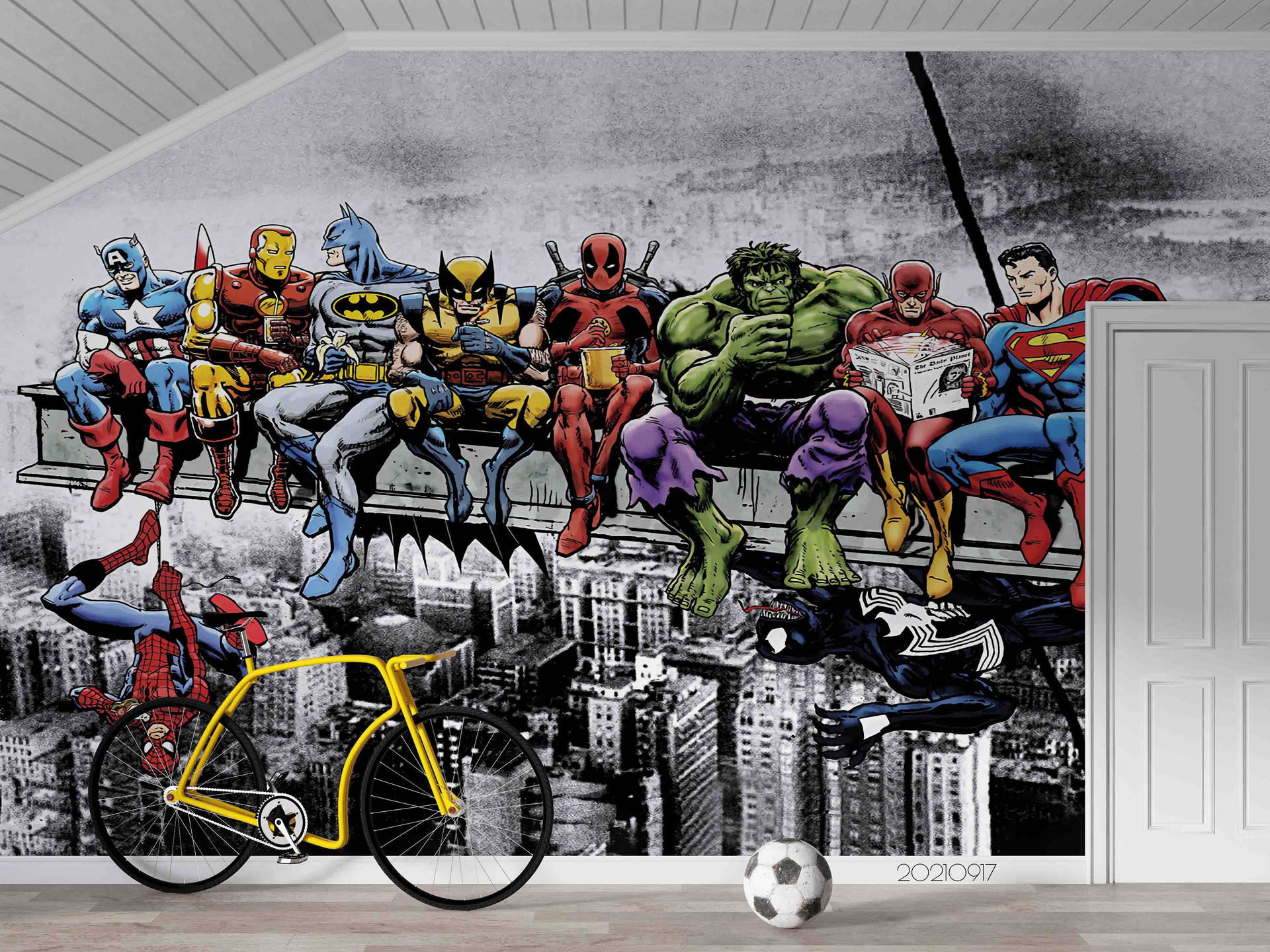 Marvel Superhelt og DC Kunstværk Tapet: Se ekstrem billedkvalitet Marvel og DC helte malerier på din skrivebord. Wallpaper