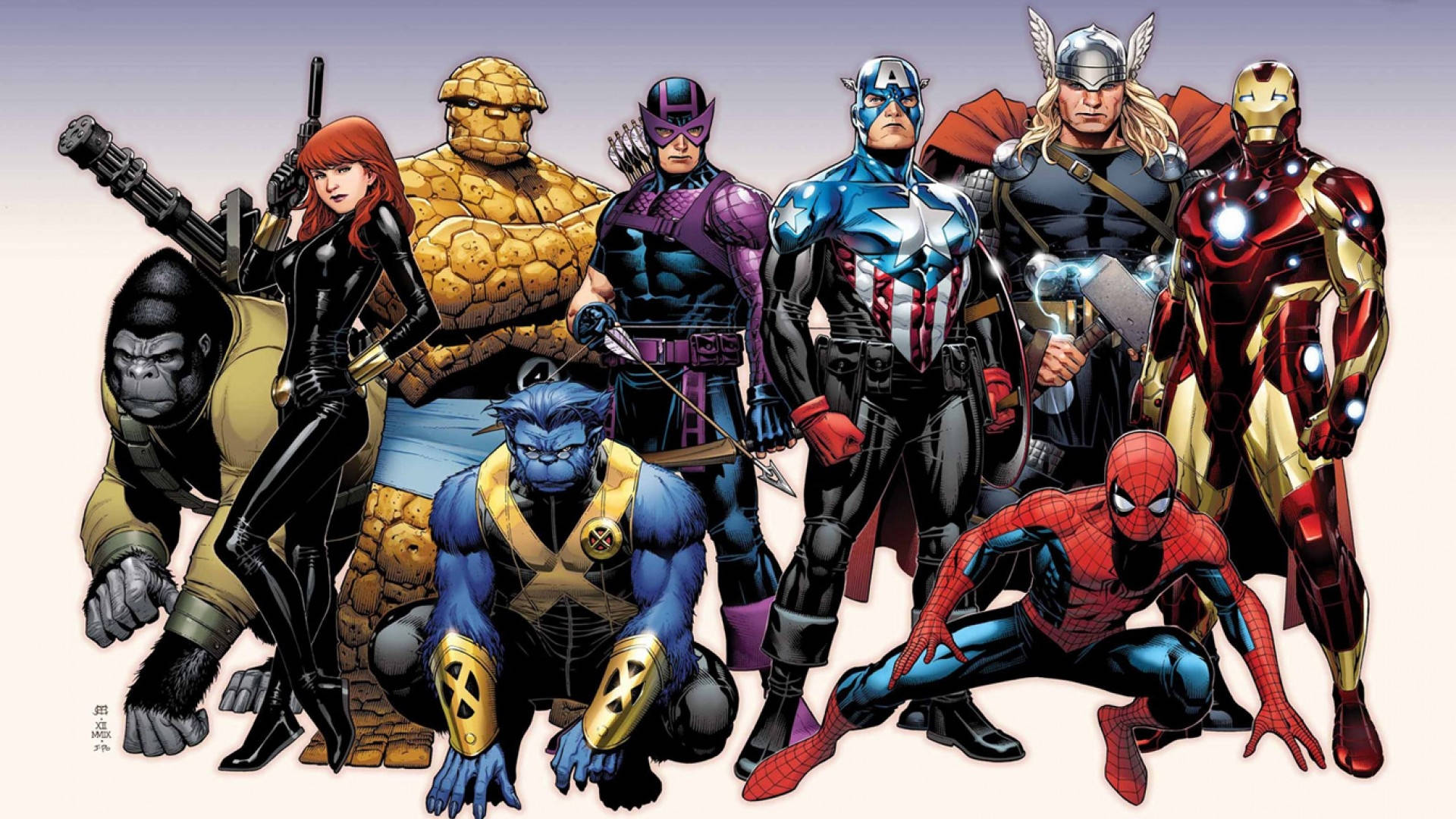 Marvelsuperhelden Avengers Und X-men Wallpaper