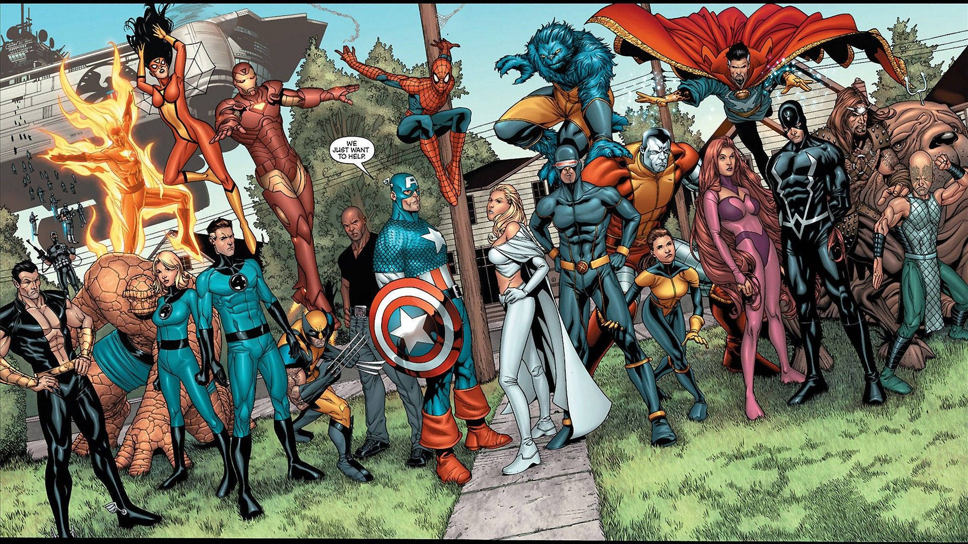 The Marvel Heroes Unite Wallpaper