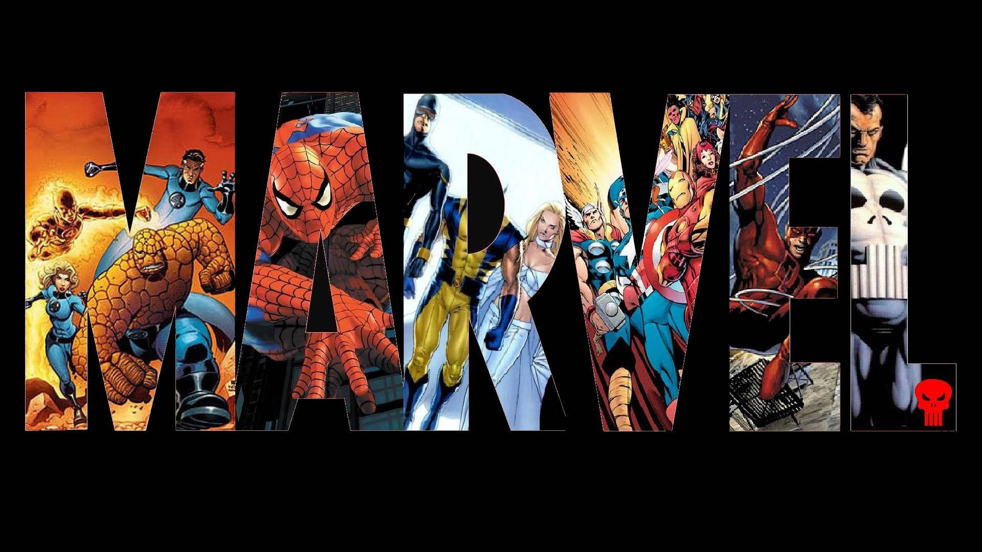 Marvel Superheroes Caption American, Wolverine, Spiderman and others.