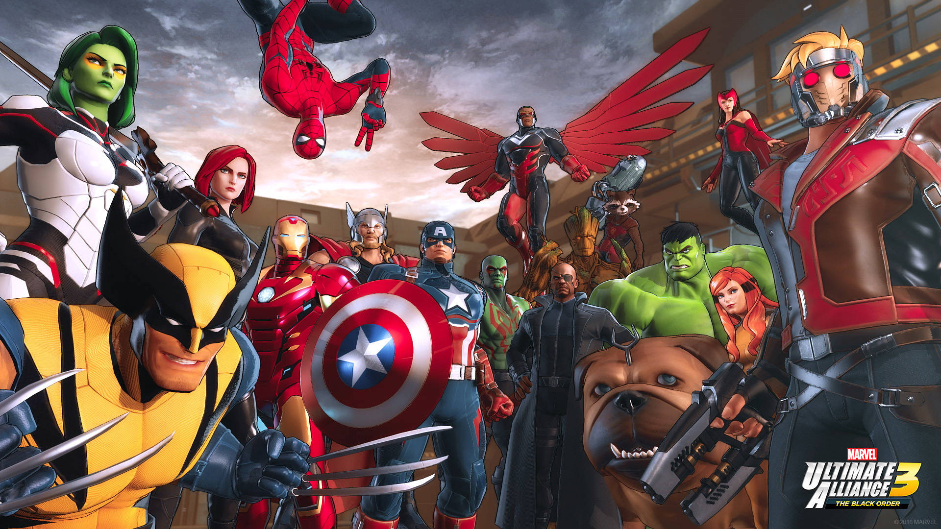 Marvel Superhelte Ultimate Alliance tapet tegneserie. Wallpaper