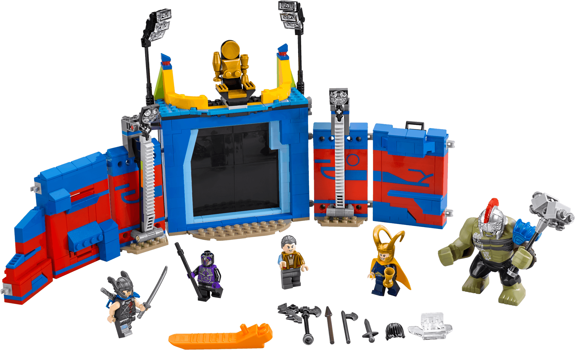 Marvel Themed Lego Setwith Hulkand Characters PNG