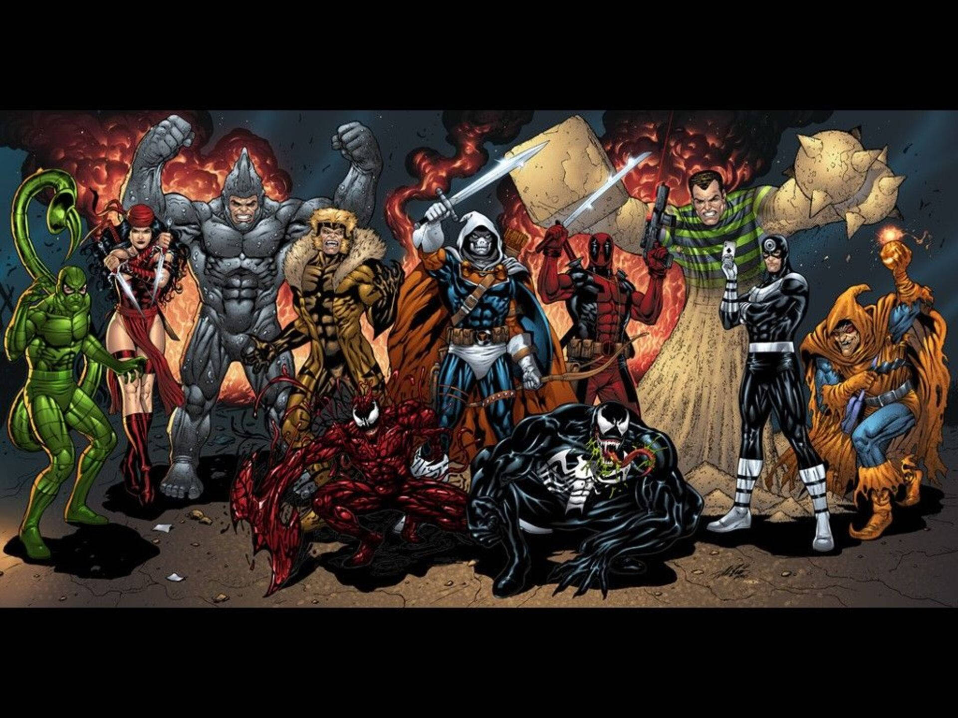 Marvel Skurke Anti-Helte Omslag Tapet Wallpaper