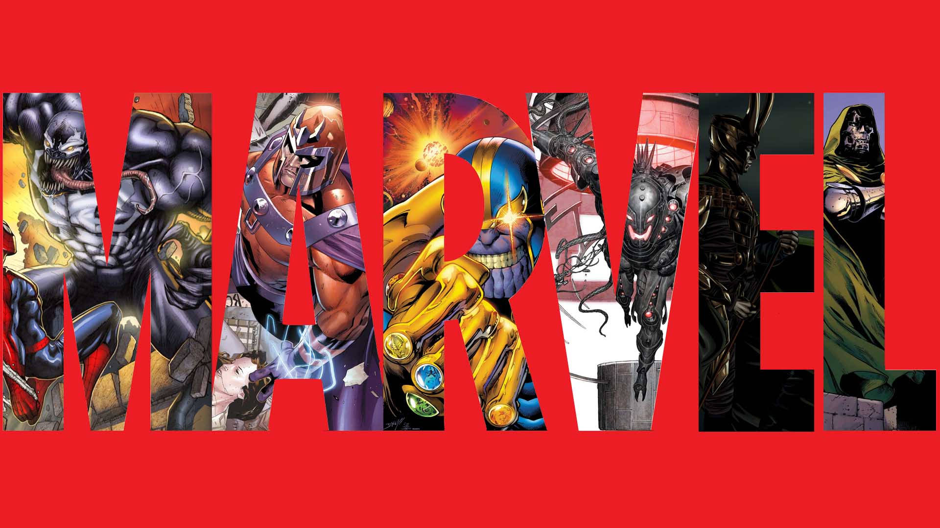 Marvel Villains Red Title Cover Wallpaper