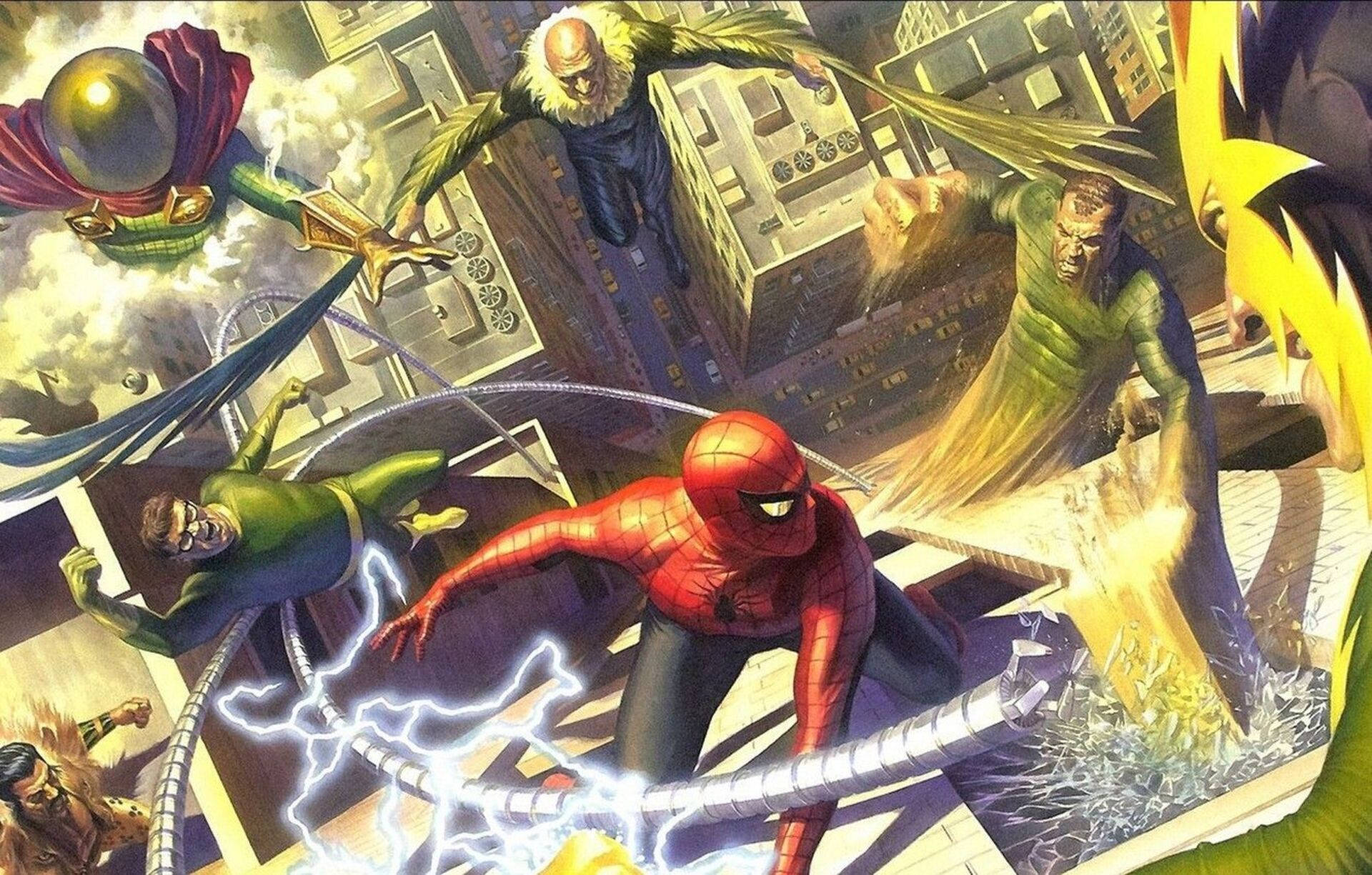 Marvel Villains Spiderman Kunstværk Wallpaper