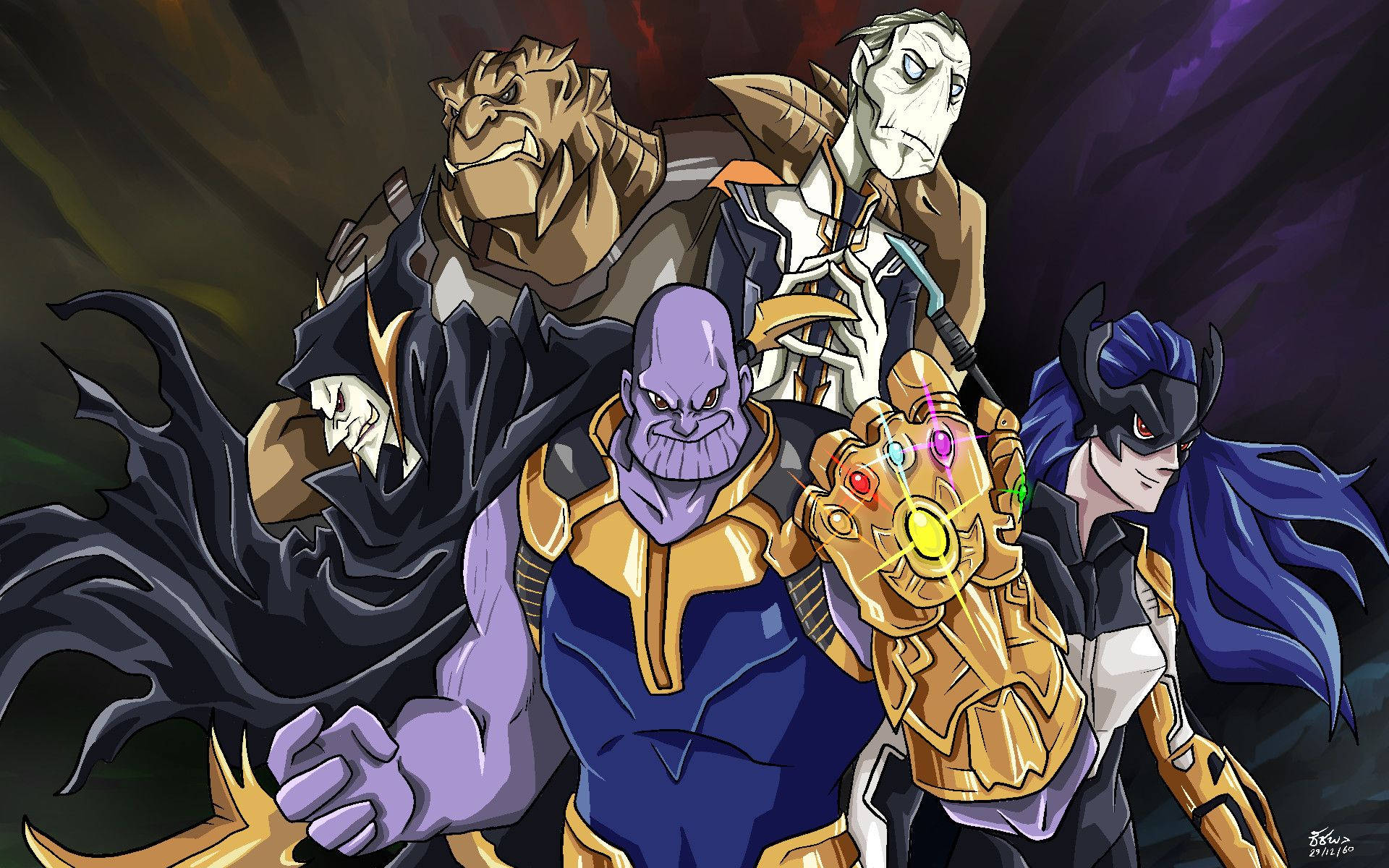 Marvel Villains Thanos Fanart Wallpaper