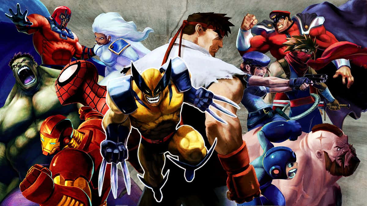 Epic Battle Unleashed: Marvel Vs Capcom Wallpaper