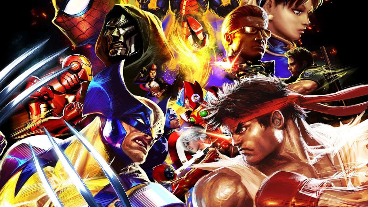 Epic Battle Unleashed - Marvel Vs Capcom Wallpaper