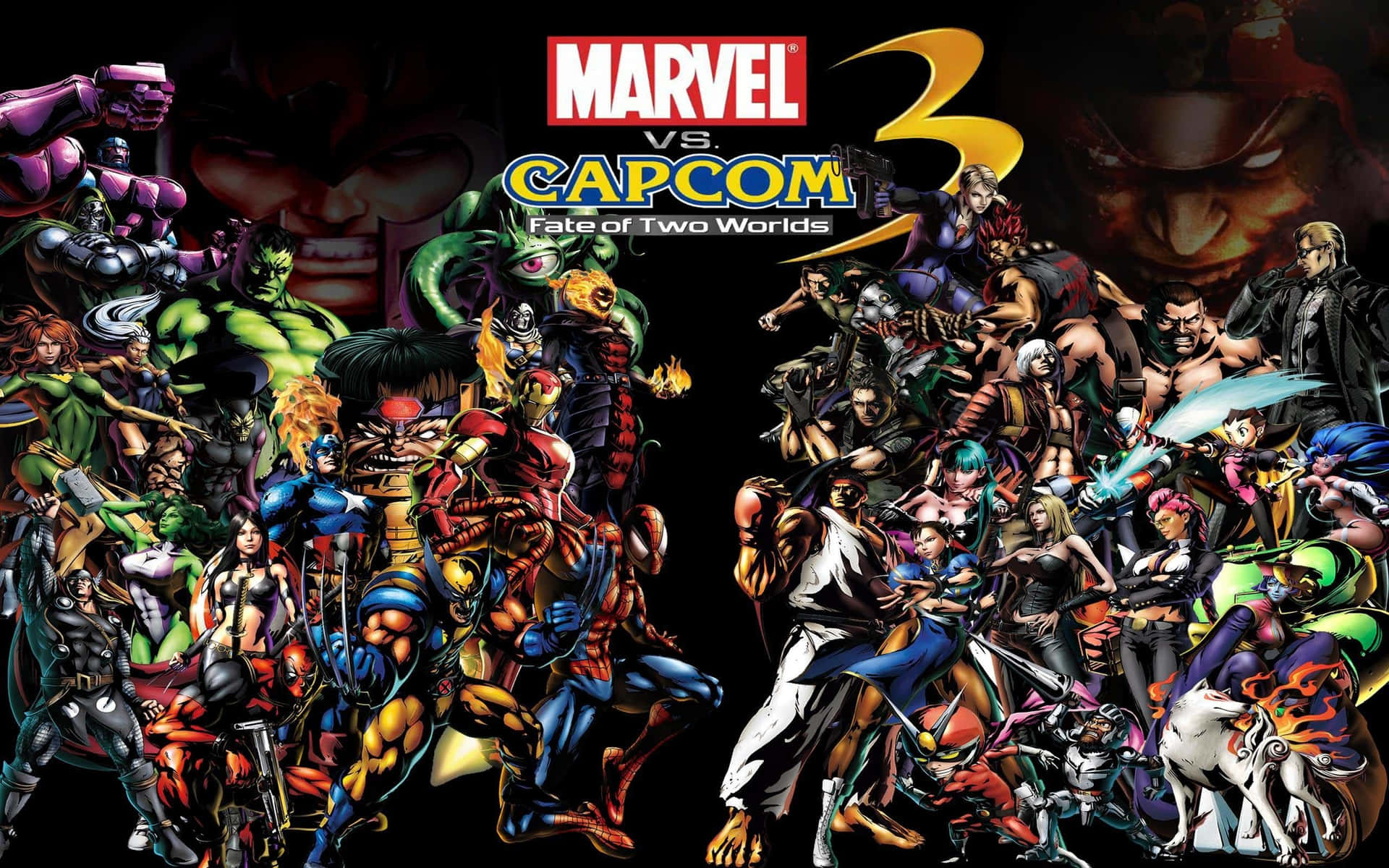 Epic Battle Between Marvel and Capcom Characters in High Definition Wallpaper
