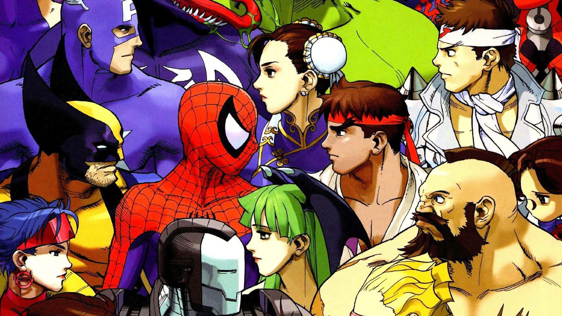 Marvel Vs Capcom Characters in Epic Battle Wallpaper