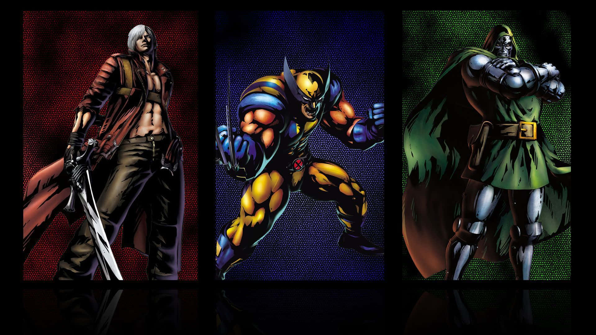Epic Battle: Marvel and Capcom Heroes Unite Wallpaper