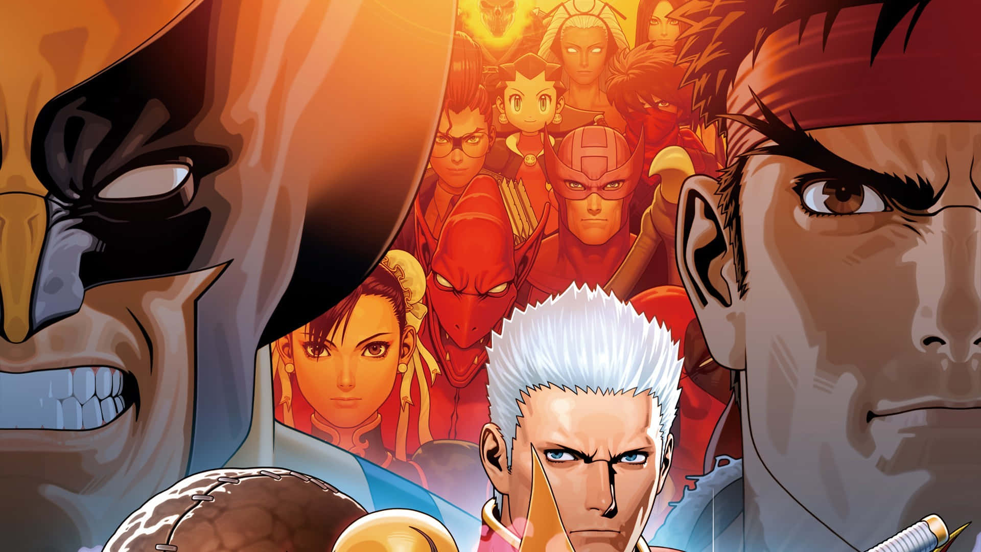 Epic Battle of Marvel Vs Capcom Characters Wallpaper