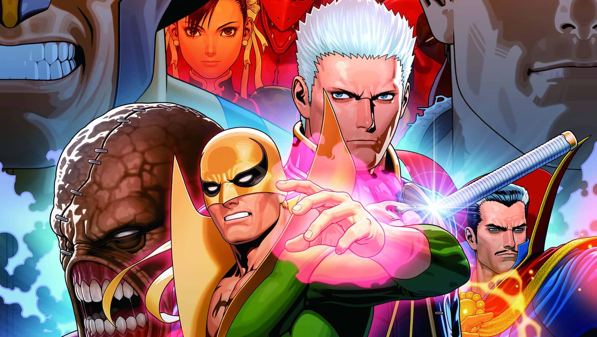 Epic Showdown: Marvel Vs Capcom Characters Wallpaper